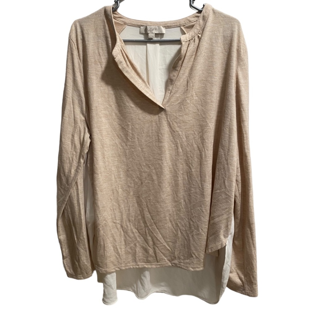 Women’s Tan Loft Top with Sheer White Back size XL